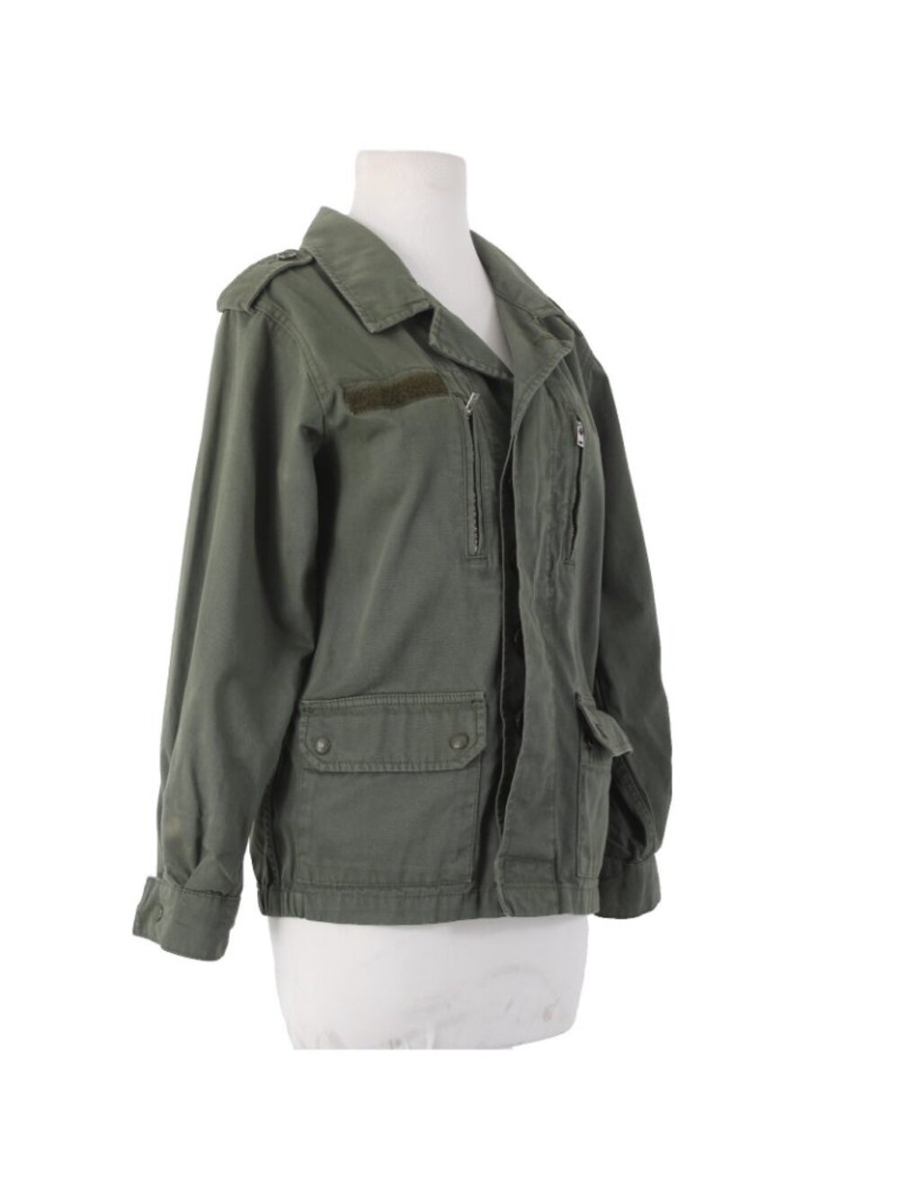 Top Ship Jacket Sz 4 Green Pockets Collared Denim 100% Cotton AS IS Jacket - Picture 5 of 13